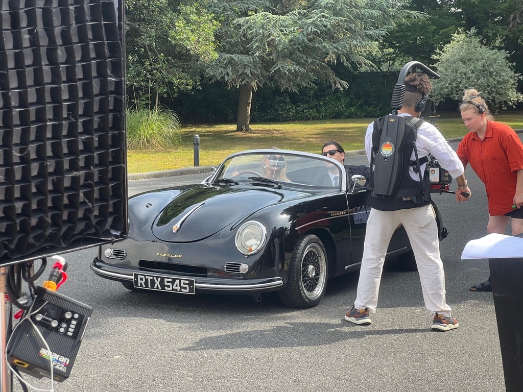 Porsche 356 Speedster on set for Amazon Prime
